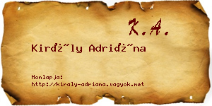 Király Adriána névjegykártya