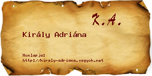 Király Adriána névjegykártya