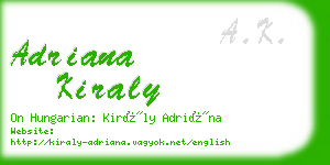 adriana kiraly business card